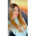 Peruca ombre saten mediu/ blond caramel